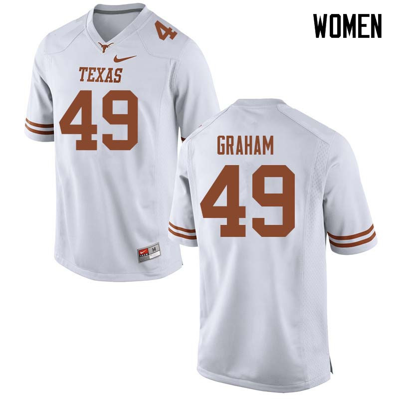 Women #49 Ta'Quon Graham Texas Longhorns College Football Jerseys Sale-White